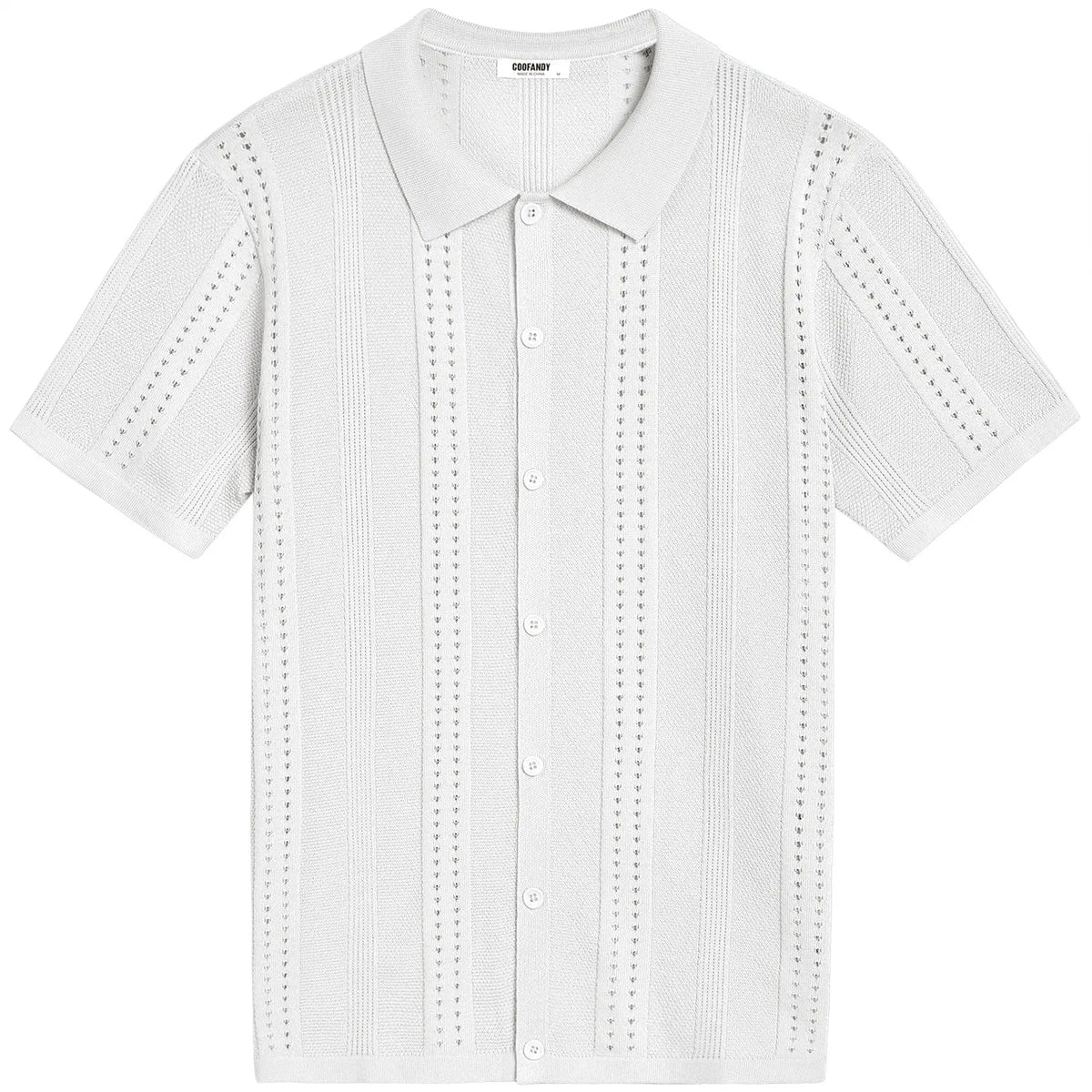 COOFANDY Men'S Knit Shirts Short Sleeve Button down Polo Shirt Fashion Casual Summer Beach Shirts Menswear Top