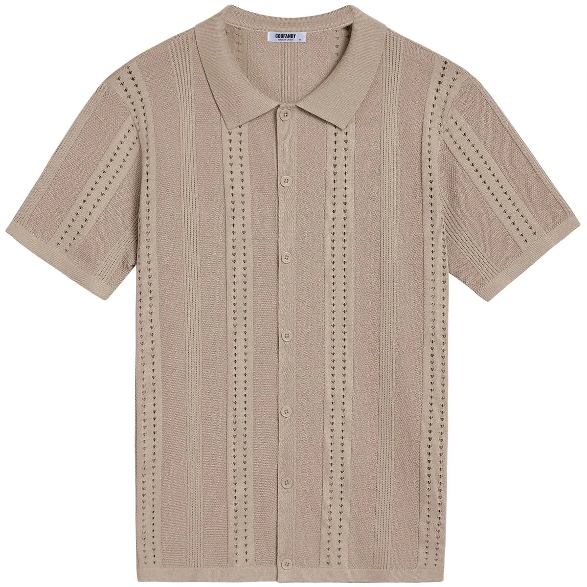 COOFANDY Men'S Knit Shirts Short Sleeve Button down Polo Shirt Fashion Casual Summer Beach Shirts Menswear Top